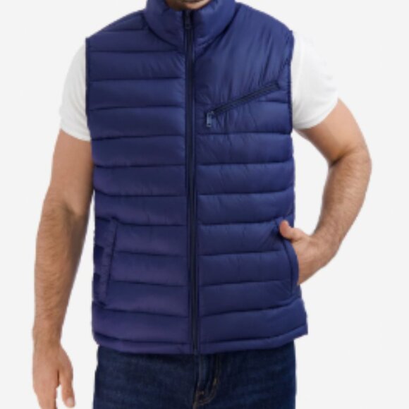 Cole Haan Men's Blue Puffer Vest - Picture 2 of 3
